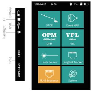 1310/1550nm SM Test Arası 5m-60Km Mini OTDR 9 in 1 APC UPC SC/FC/ST/LC Adaptörü ile Tester 1