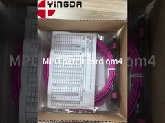 12 Fiber MPO Kadın Bağlantı Patch Cord OM4 50/125um Elite Kayıp 0.35dB Mor Polarite A