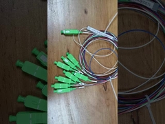 Fiber Optic PLC Splitter 1x8 With SC Connector PON XGPON Network için Renkli Tek Mod