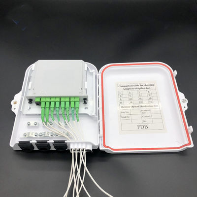 satın al 1*8 Bölücü Modülü FTTH Fiber Optik Bölücü Kutusu Kesilmemiş Kablo ABS Beyaz Alev Geciktirici UL94 V0 Çevrimiçi üretim