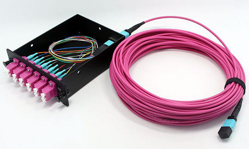 satın al Fiber Optic MPO MTP Kablo 8 Fiber OM4 LSZH Ceket Network Connections Data Center için Çevrimiçi üretim