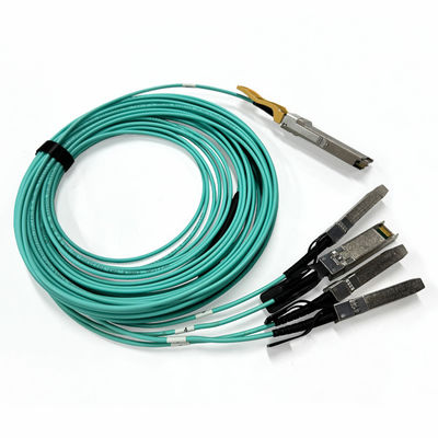 satın al 200G QSFP56'dan 4 x 50G SFP56 Aktif Optik Kablo, Veri Merkezi için AOC Breakout Kablo 10M Çevrimiçi üretim