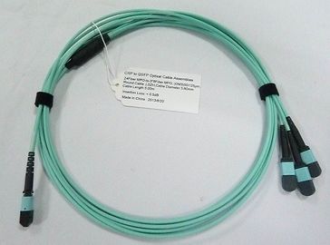 satın al 24 Fiber Optical MTP MPO Kablo Montajları OM3 10G Aqua 25 Meter Mavi Çevrimiçi üretim