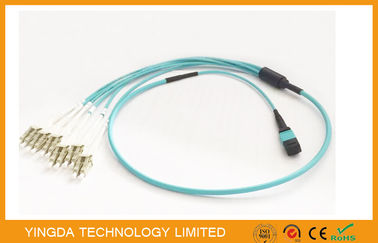 satın al 6 x LC Dubleksli Uniboot Konektörü Aqua ile 100 G OM3-300 QSFP MTP MPO Kablosu Çevrimiçi üretim
