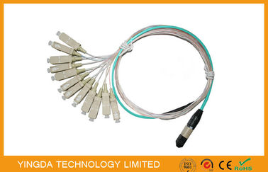 satın al OM3 10G MTP MPO Kablo 7.8mm Telli SC 900um, Çok Fiber Optik Pigtails Çevrimiçi üretim