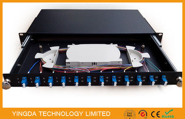 satın al 1U 19 İnç Kayar Raf Montajlı Fiber Optik Patch Panel 12 Port LC Dubleks Çekmece ODF Çevrimiçi üretim
