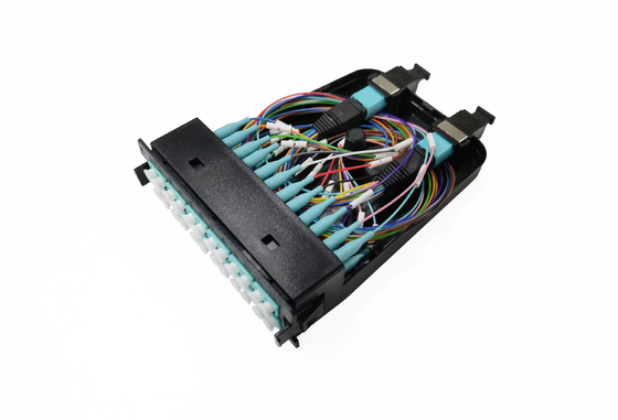 satın al 12 24 Fiber MPO MTP Kaset Plastik OM3 10G Aqua Erkek Çok Modlu Kablo Çevrimiçi üretim