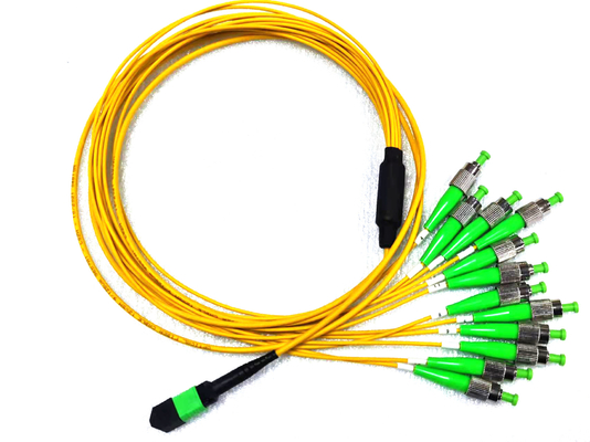 satın al 12 Fiber MPO APC Erkek - FC APC Fan Çıkışı Yama Kablosu Tek Modlu 9/125um Koparma Sarısı Çevrimiçi üretim