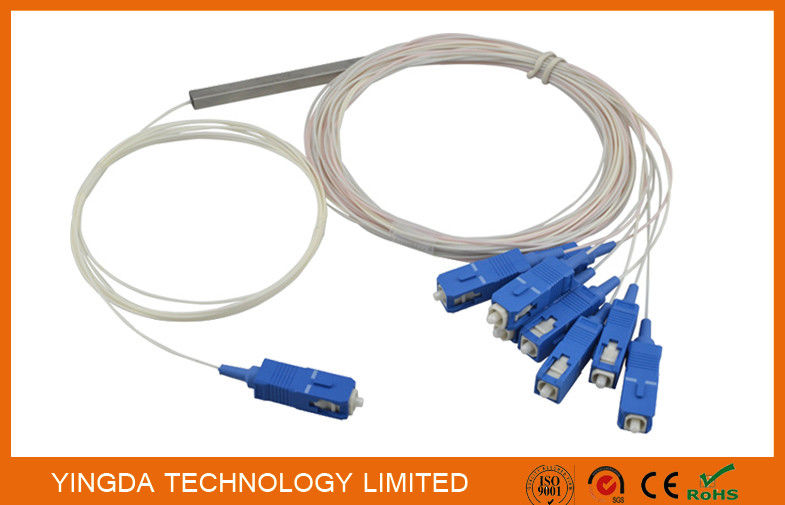 GPON 1 x 8 Fiber Optik Plc Bölücü 0.9mm Kablo Smf-28e G657 ile Bloksiz Bölücü Modülü