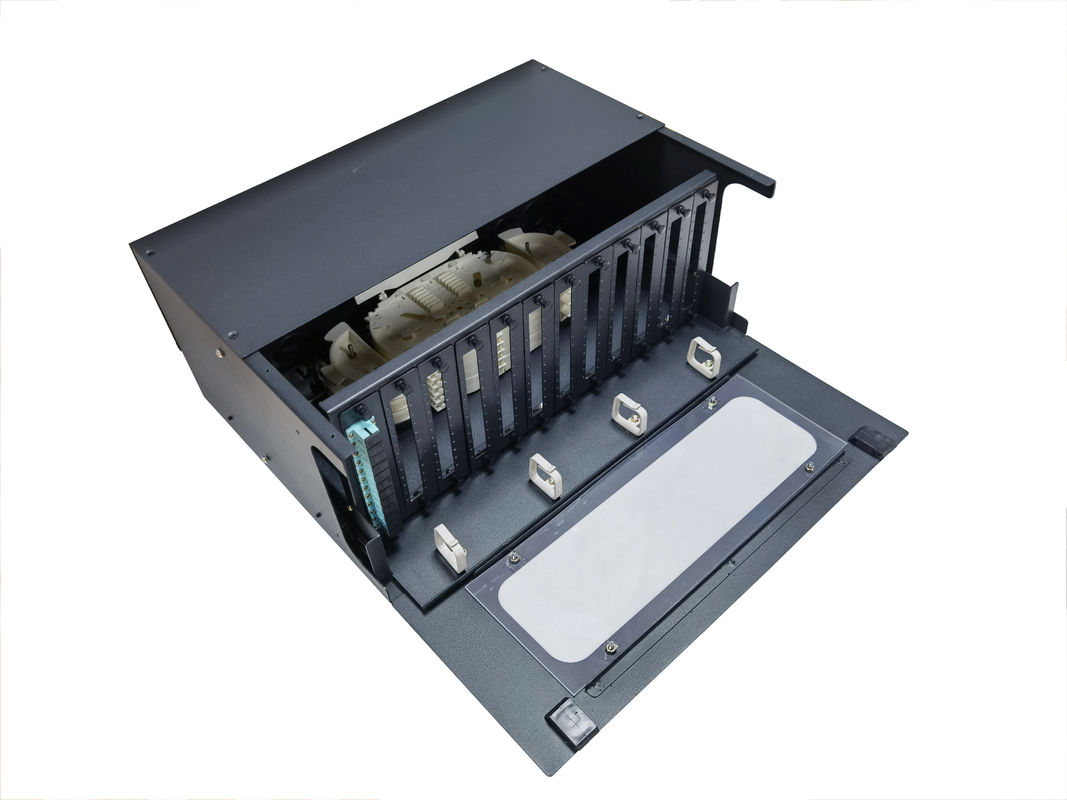Çıkarılabilir adaptör paneli ile 4U 144 çekirdek kaydırıcı çekmece fiber optik yama paneli 19in