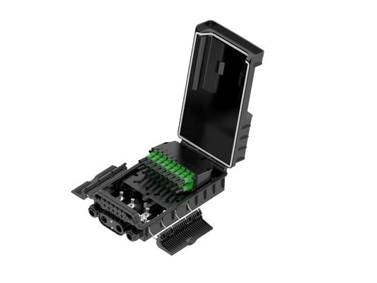 Fiber Optic Fabrikası NAP Caja De Terminal 36 çekirdek Ftth Fiber Optic Splitter Box FAT Black ABS PC