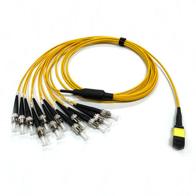 Düşük Kayıp 0.35dB 12 çekirdekli MPO Bağlayıcısı ST MPO Jumper Tip B Fiber Optik İletişim Sistemi için