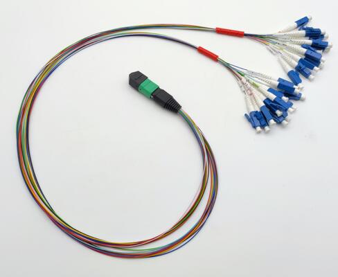 MPO Harness Kablo 12 fiber fanout LC PC renkli pigtails MM OM3 MM 8F 12F 24F LSZH MPO MTP Fiber Optic Patch Cord