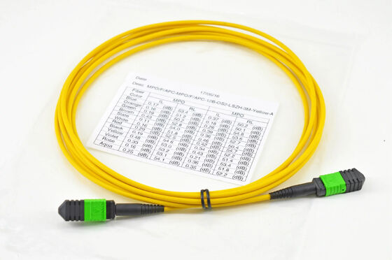 MPO female to MPO female fiber optic patch cord cable Elite Low IL 12 Fiber B polarity 2M for Fiber Optic Communication System