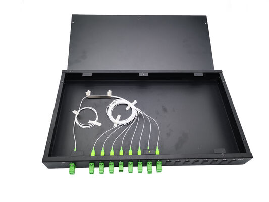 48 Port SC Fiber Optik Patch Panel ODF Raf Tipi 19 İnç 65dB Geri Dönüş Kayıplı Kayar Patch Panel